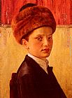 Boy Canvas Paintings - Portrait of a Young Chassidic Boy